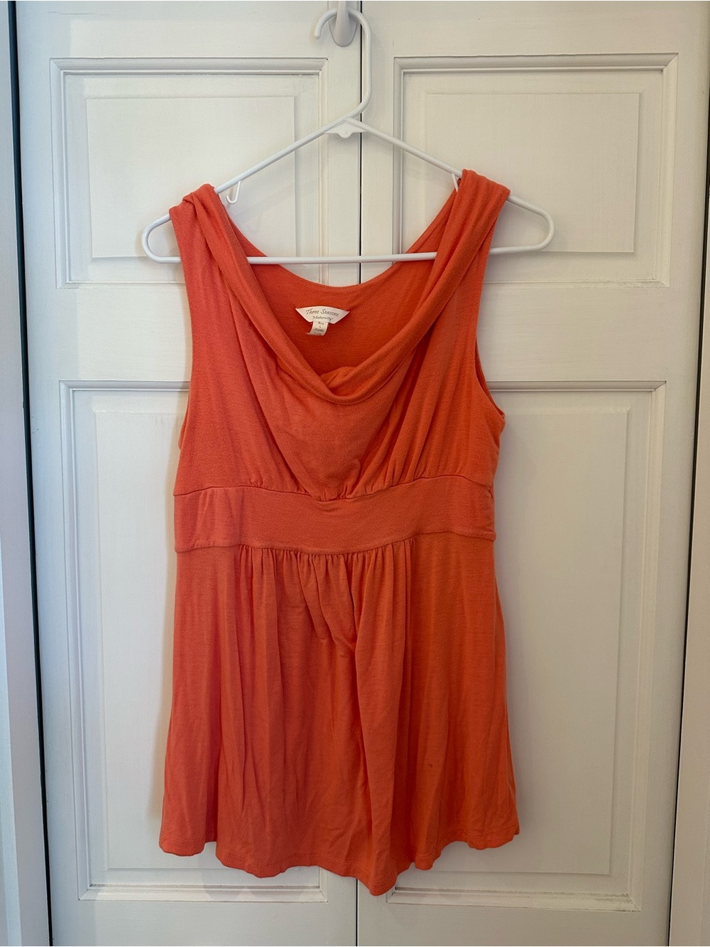 Three Seasons Maternity Orange Draped Scoop Maternity Camisole